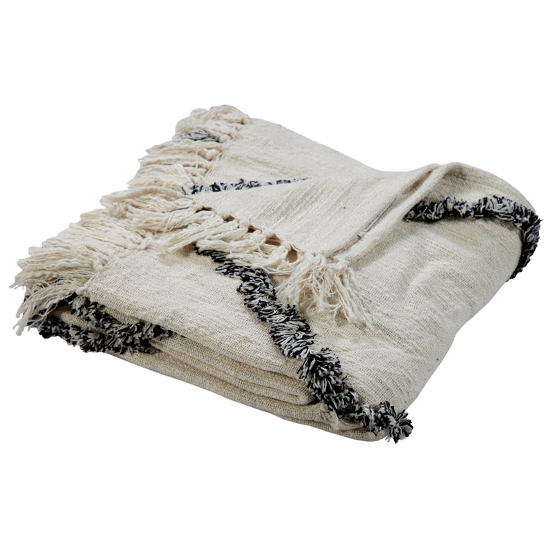 Gracie Oaks Kinsman Crossed Soft Cotton Throw & Reviews Wayfair